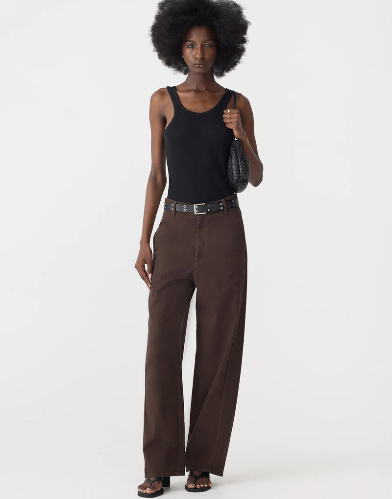Chocolate Brown Cotton Twill Pant
