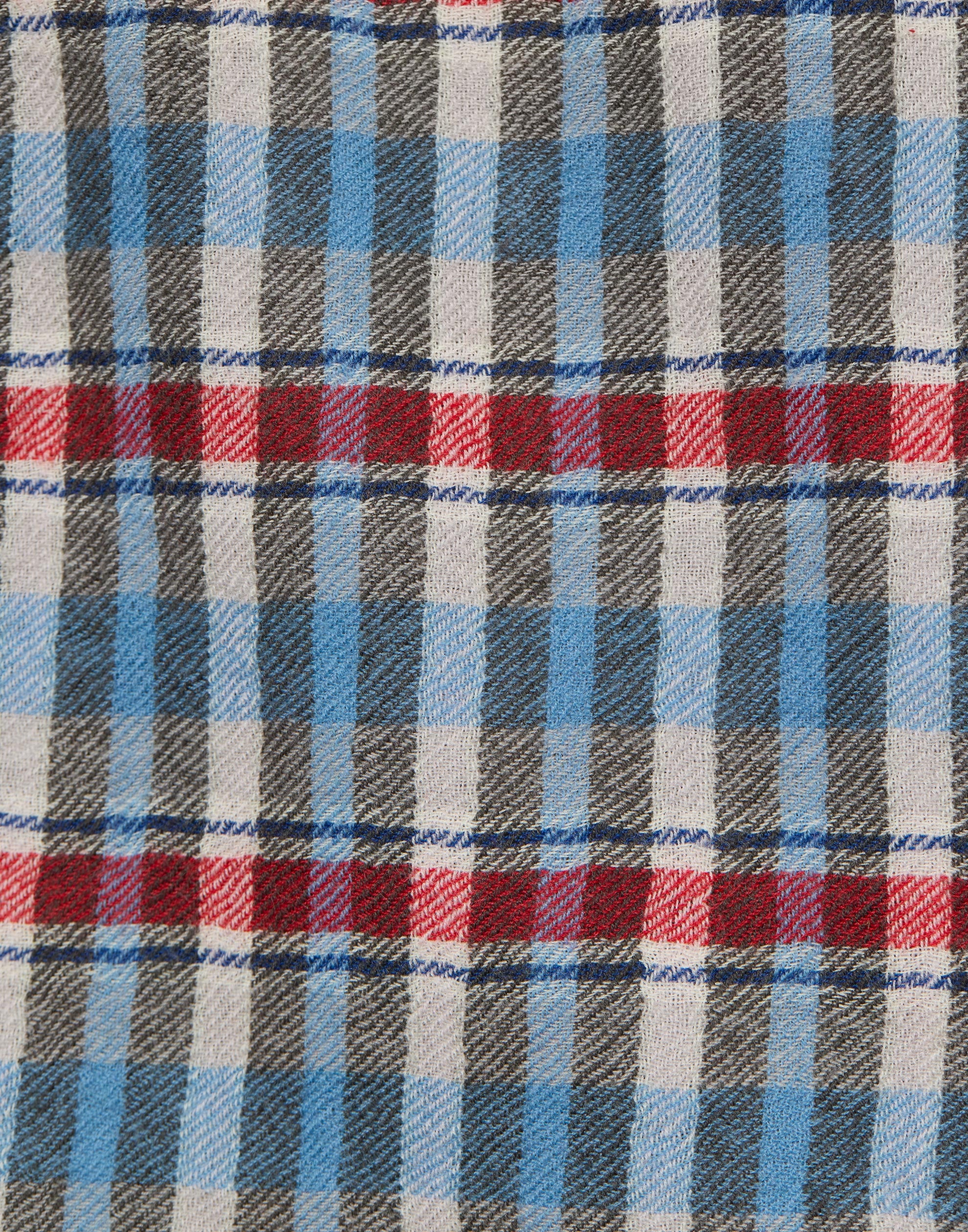 Red & Brown Check Wool Scarf