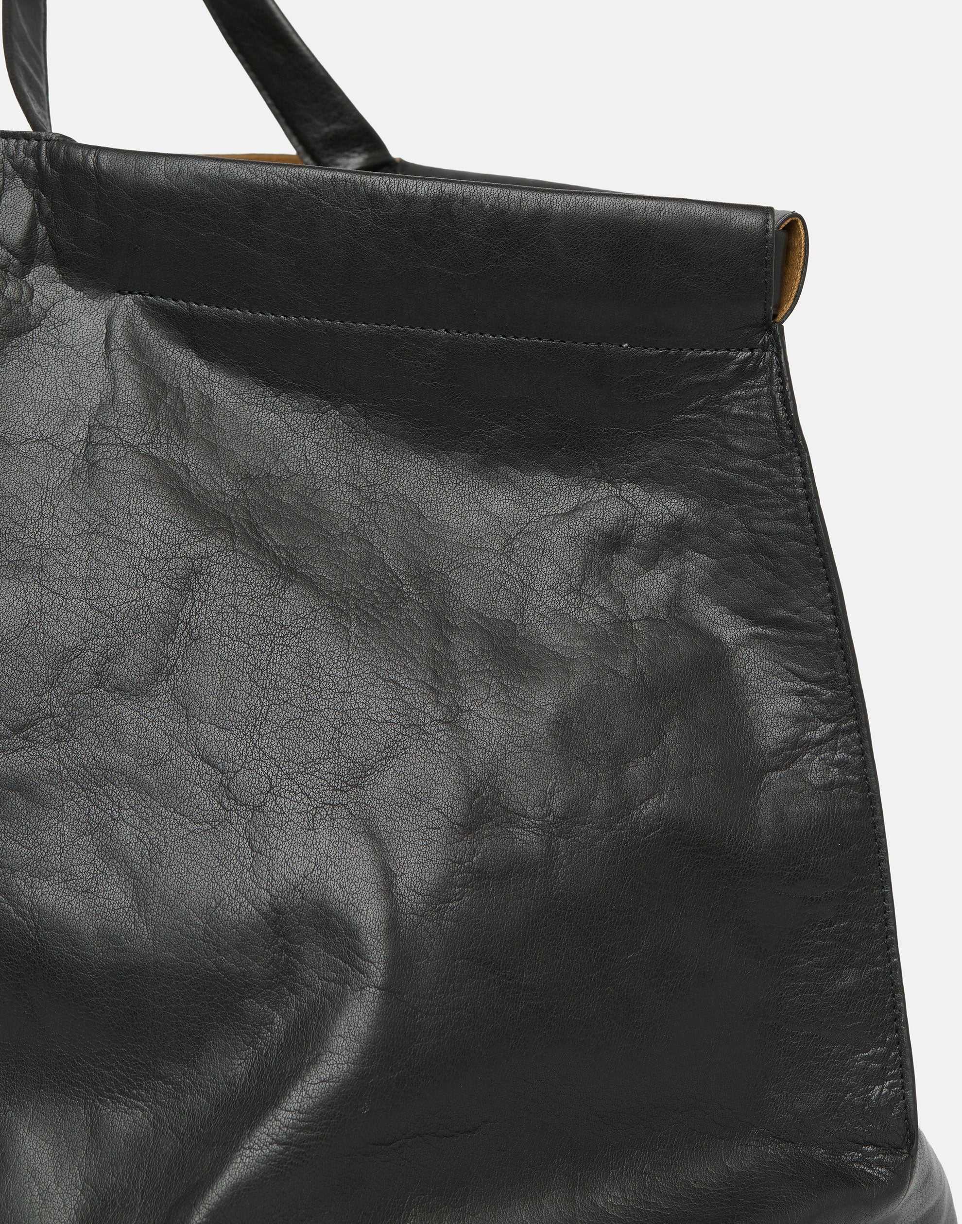 Black Leather Extra Large Shopper Bag
