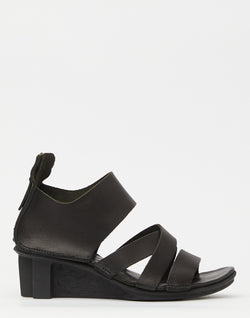 Black Tough Leather Sandals