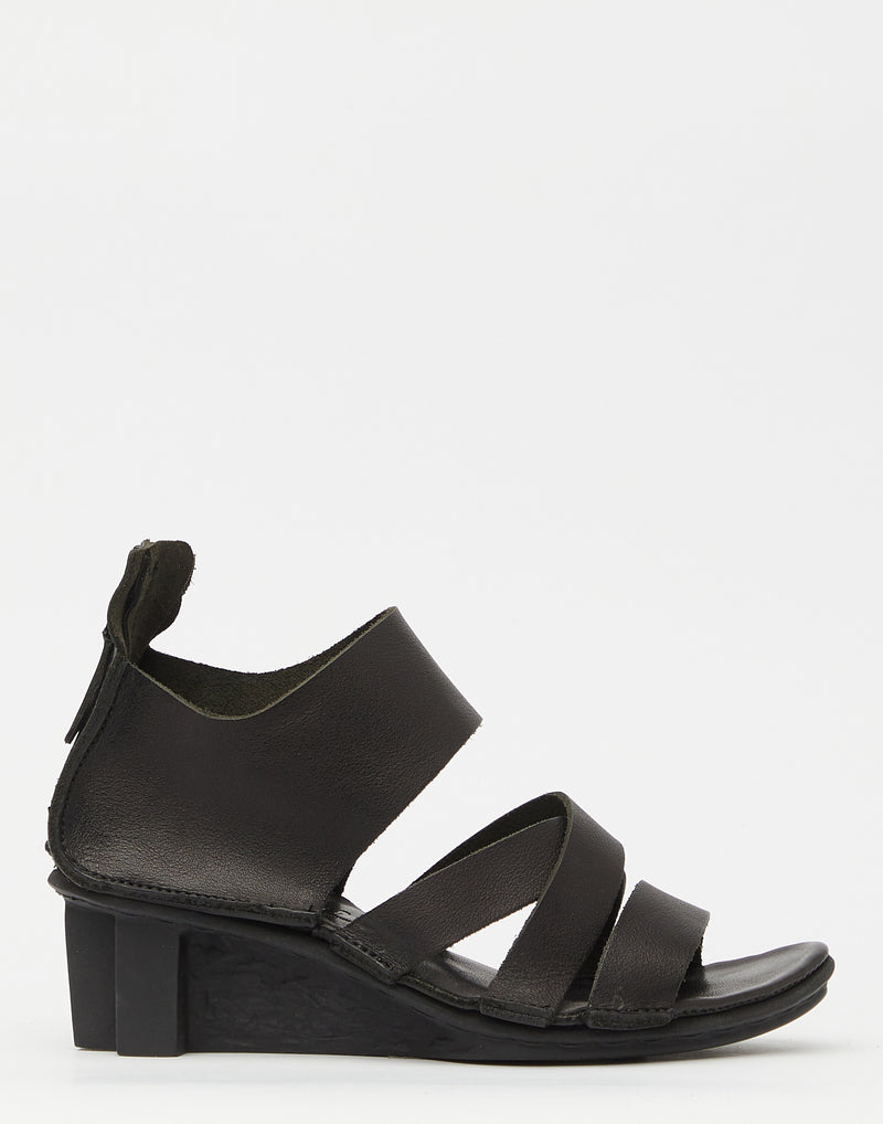 Black Tough Leather Sandals