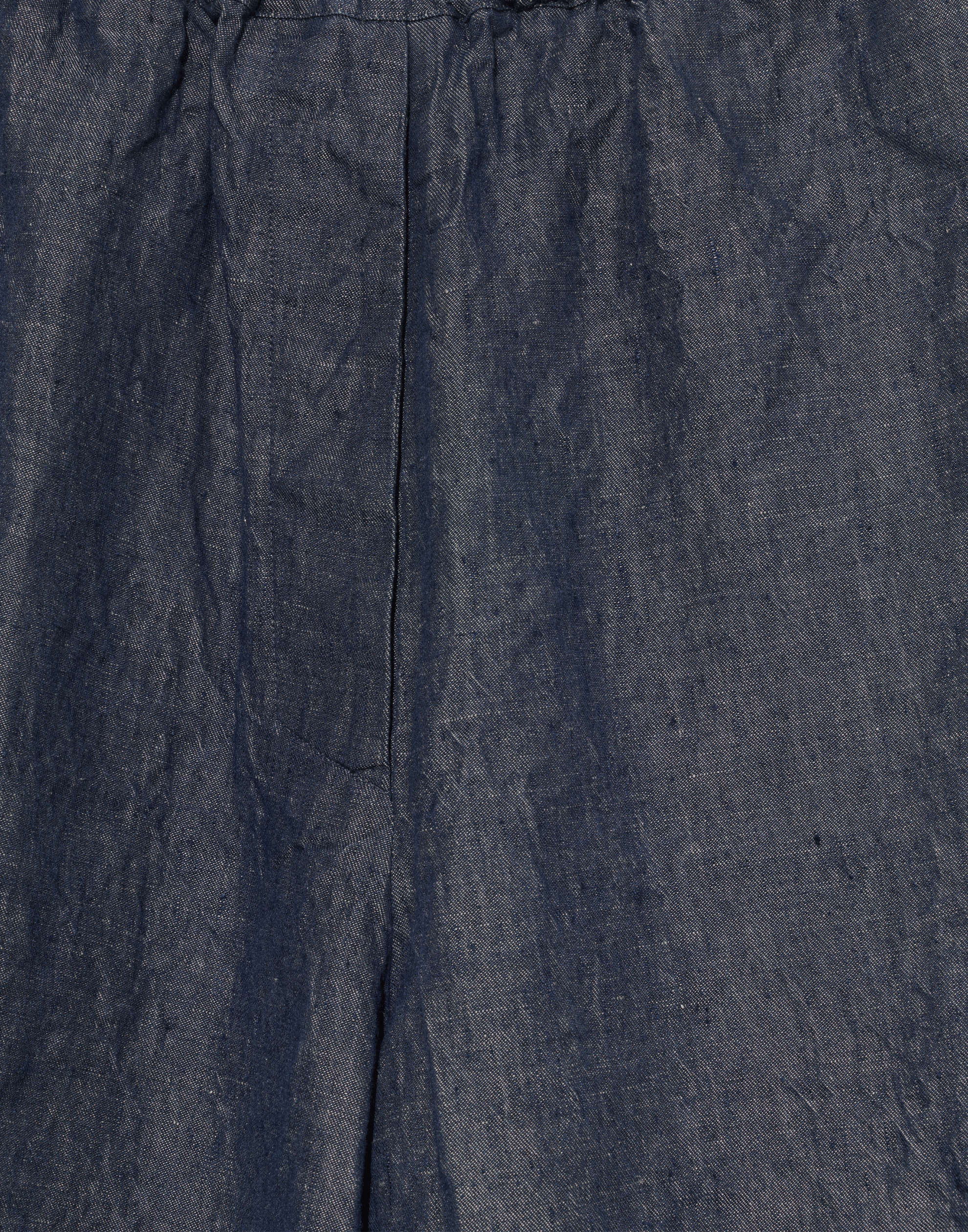 Dark Blue Linen Denim Worker Pants