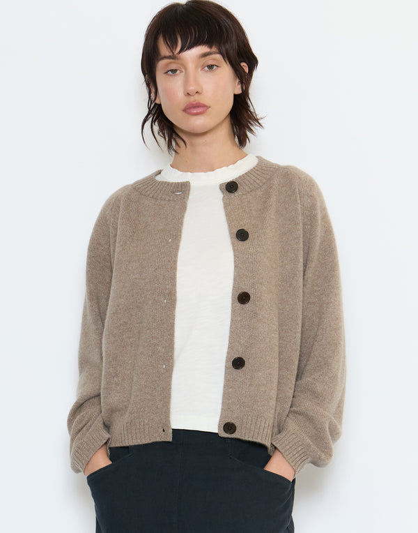 Linseed Wool & Cashmere Raglan Cardigan