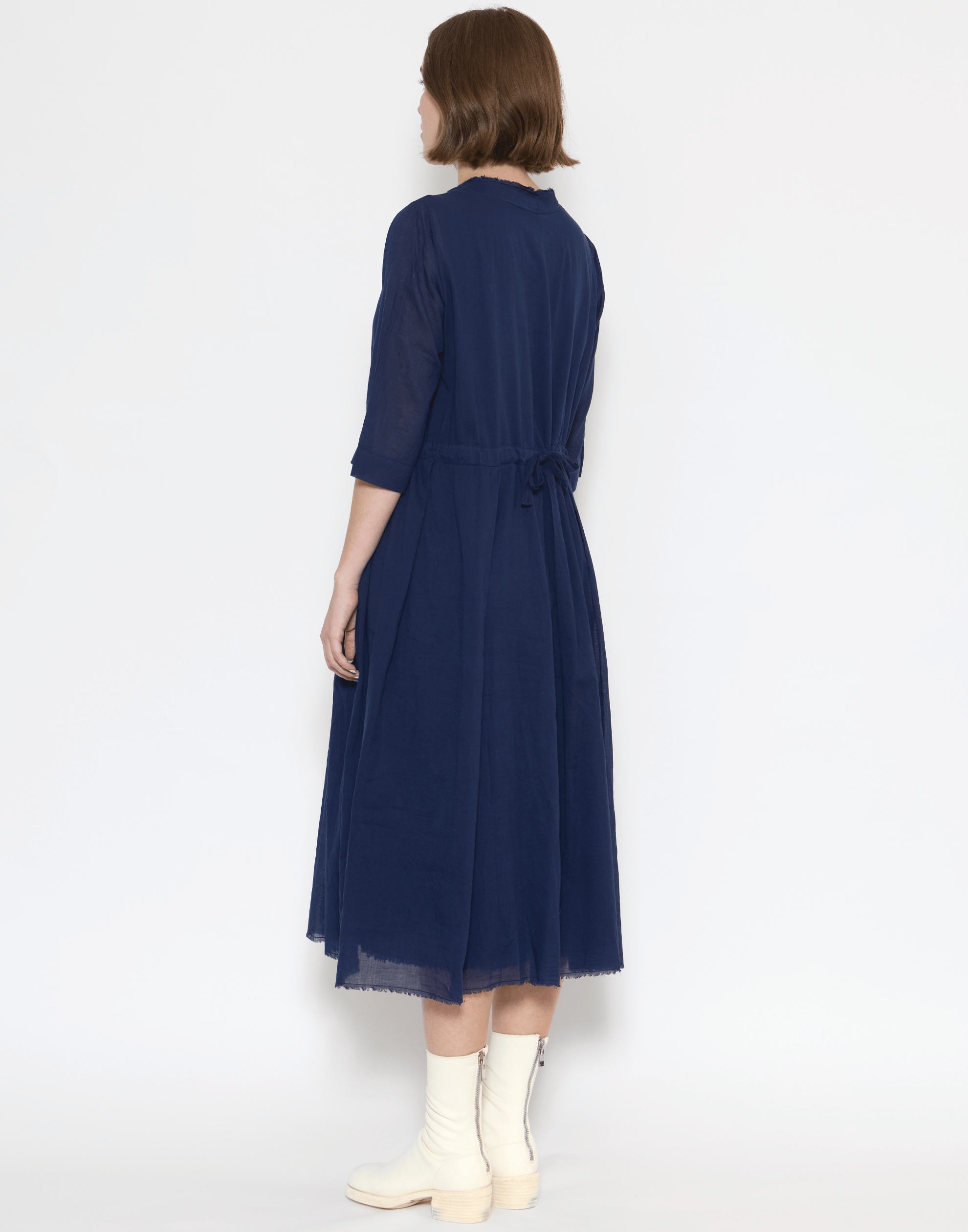 Ink Blue Cotton Voile Darja Dress