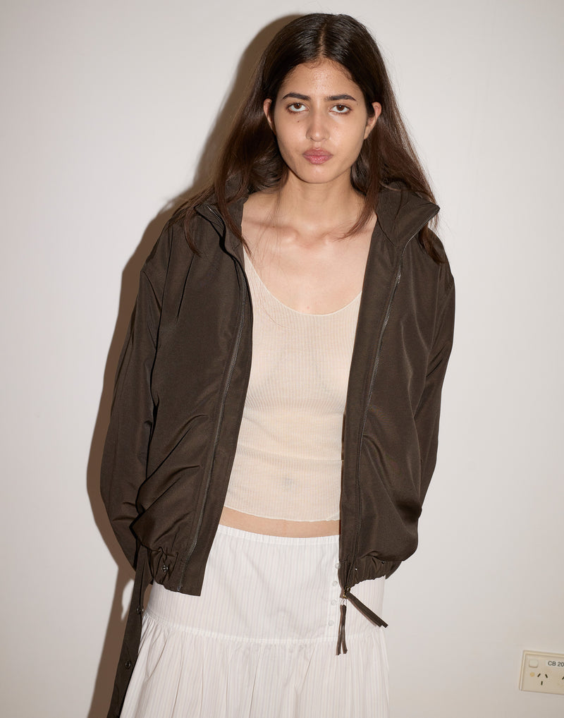 Dark Chocolate Press Stud Jacket