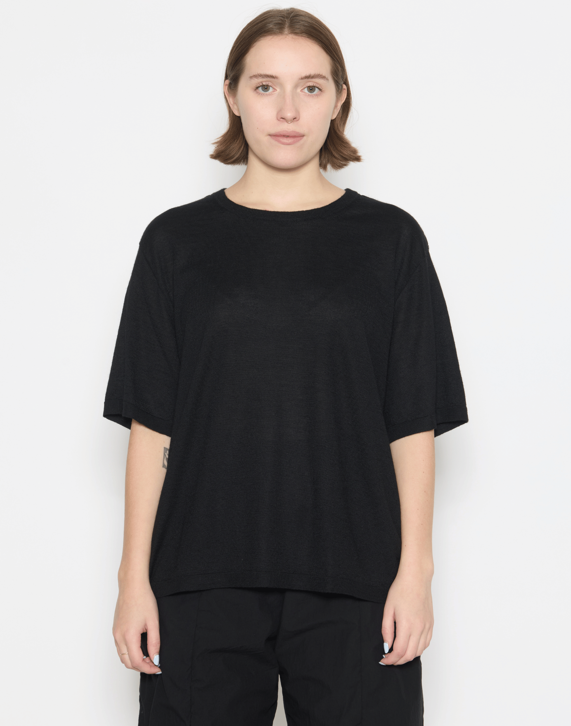 Black Cashmere & Silk Sen Knitted T-Shirt