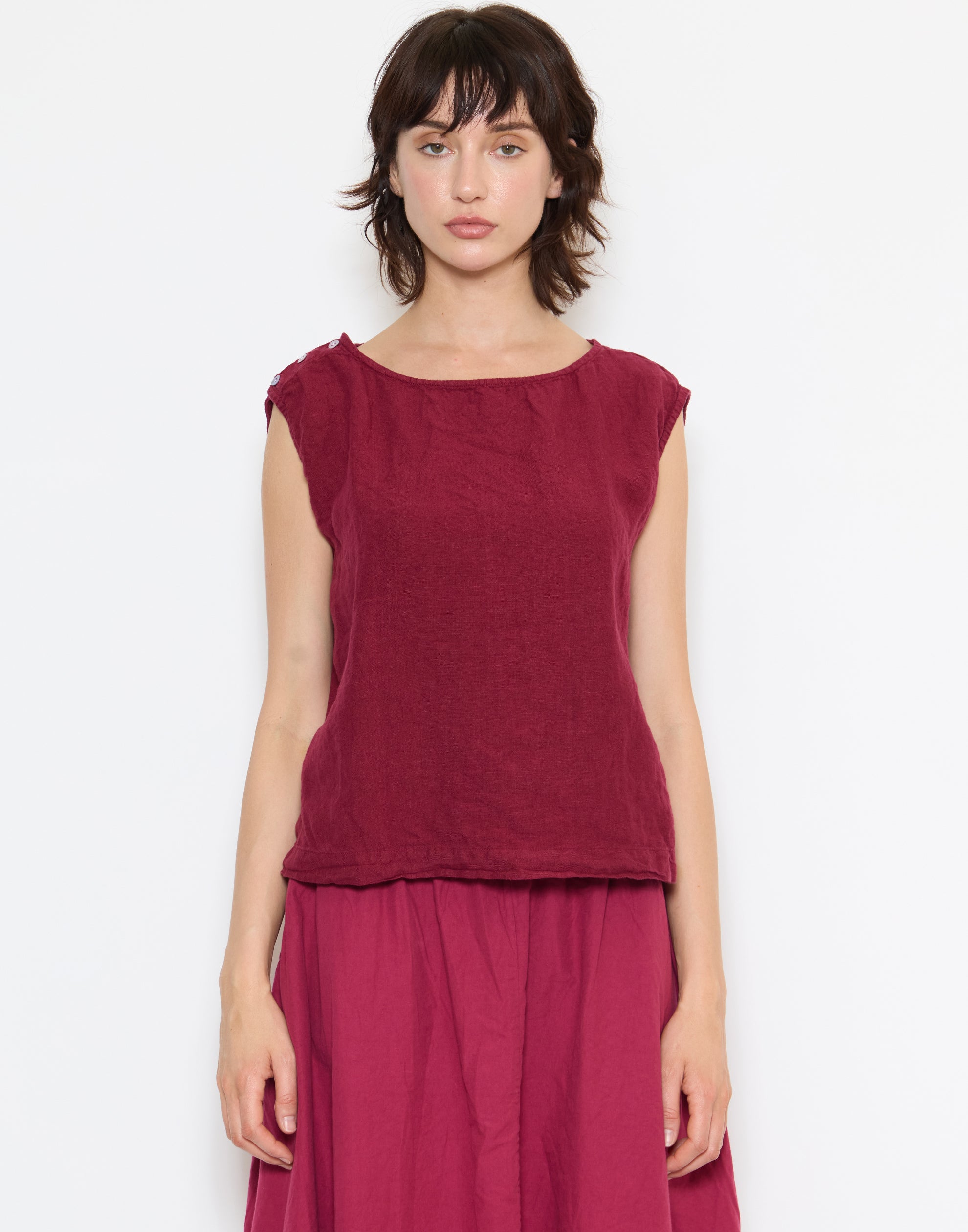 Berry Light Linen Anna Top