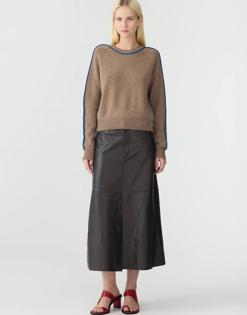 Brown Marl Stripe Wool & Cashmere Pullover