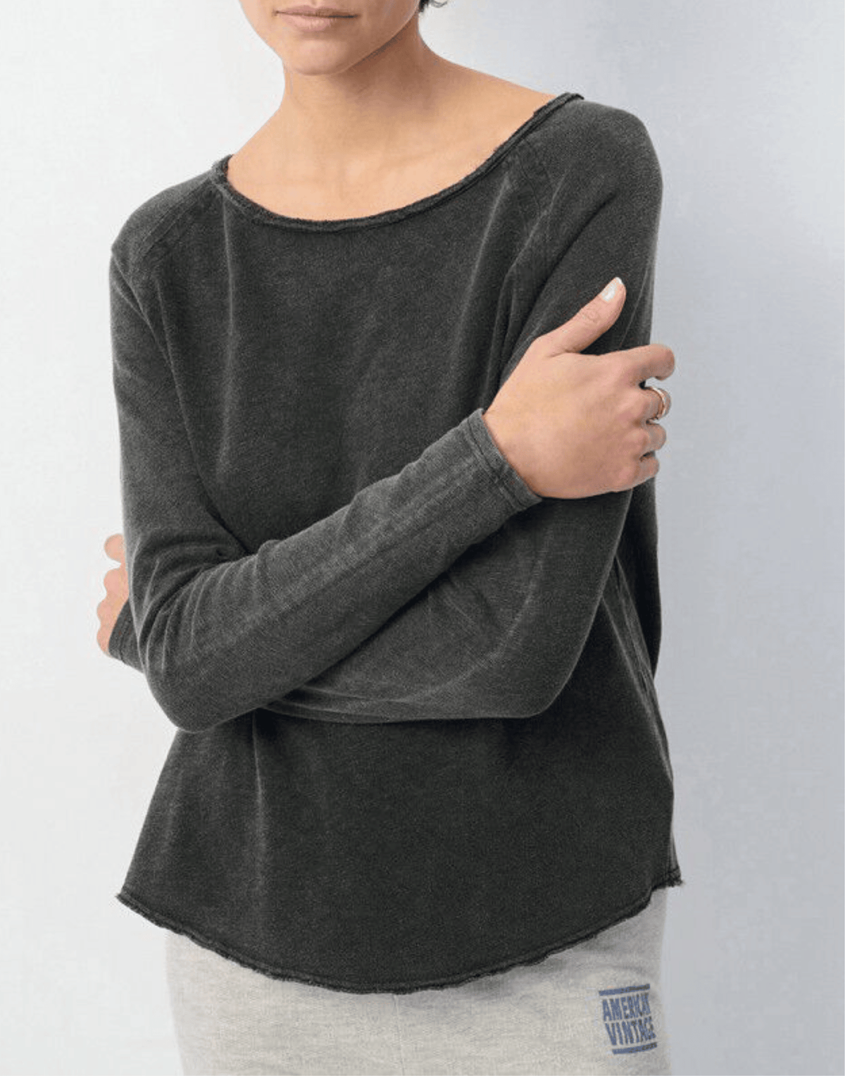 Black Cotton Sonoma Long Sleeve T-Shirt