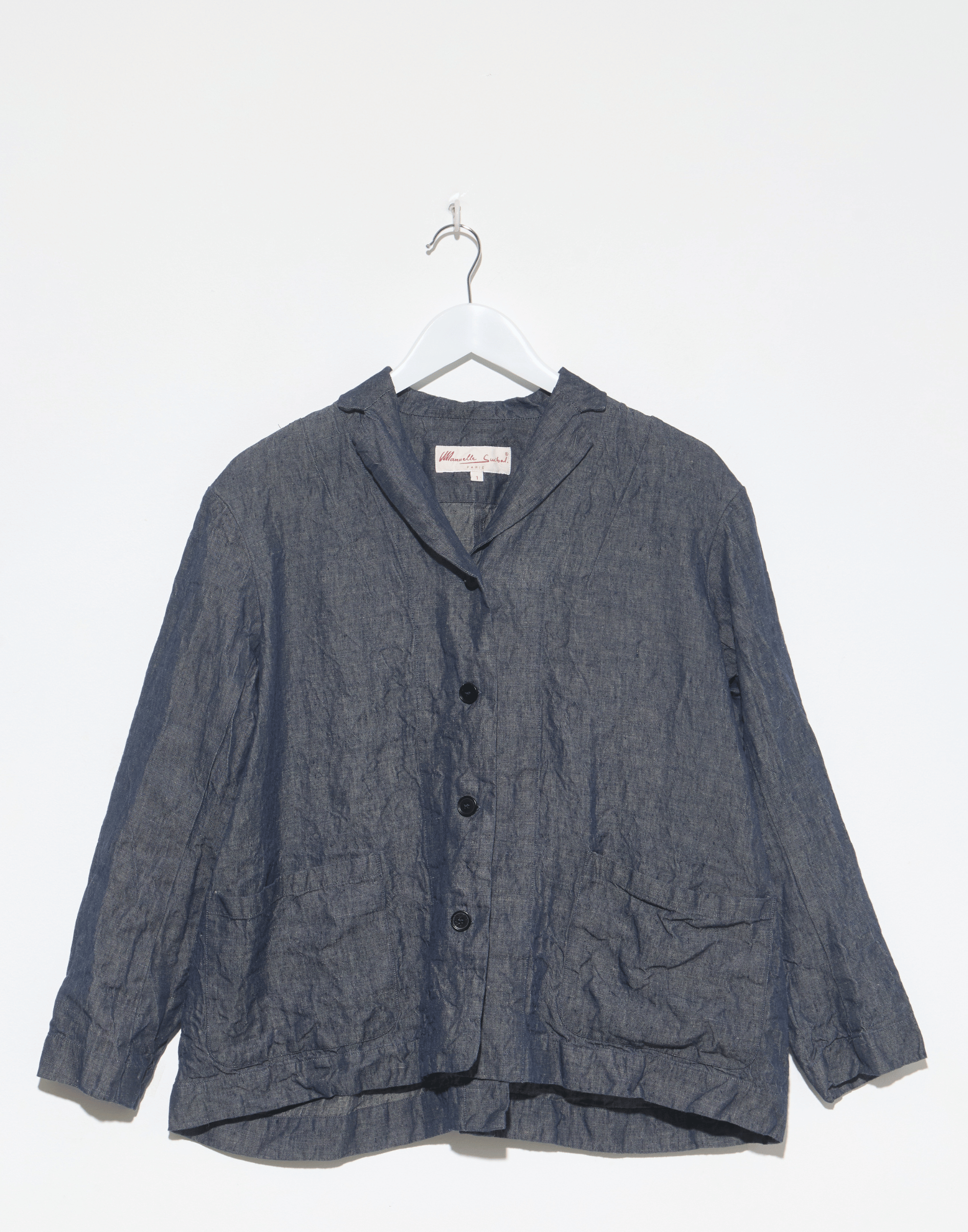 Dark Blue Linen Denim Lijian Jacket