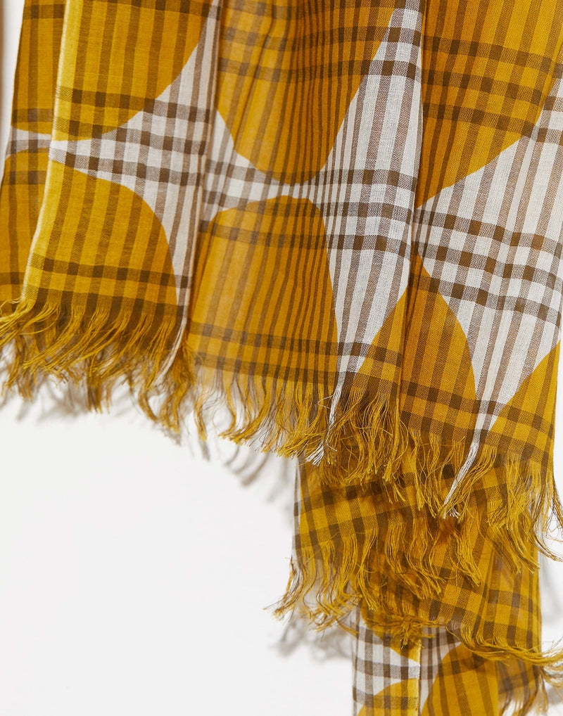 Yellow Cotton Patti Patchwork Scarf