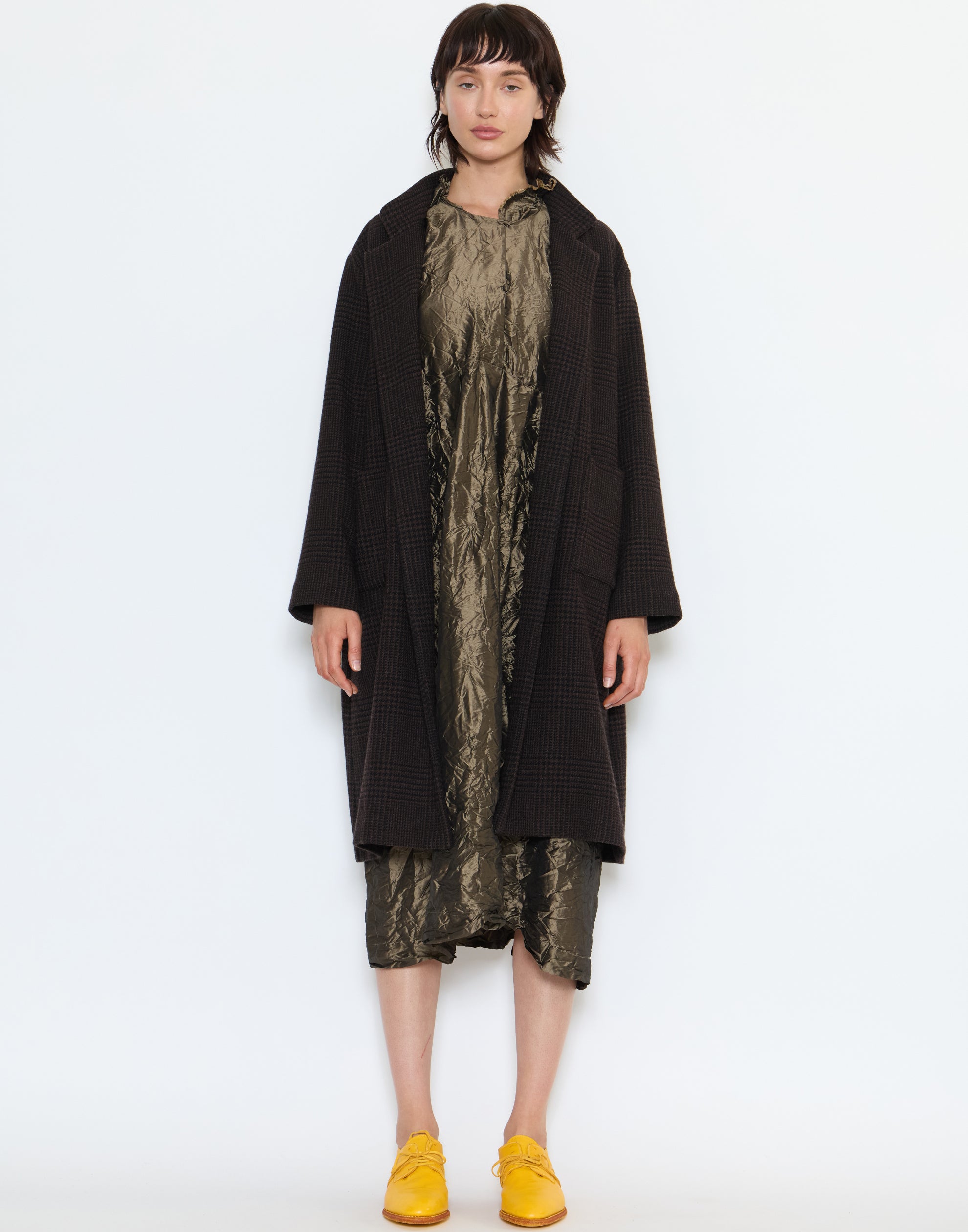 Prince Of Galles Wool Punto Bianco Coat