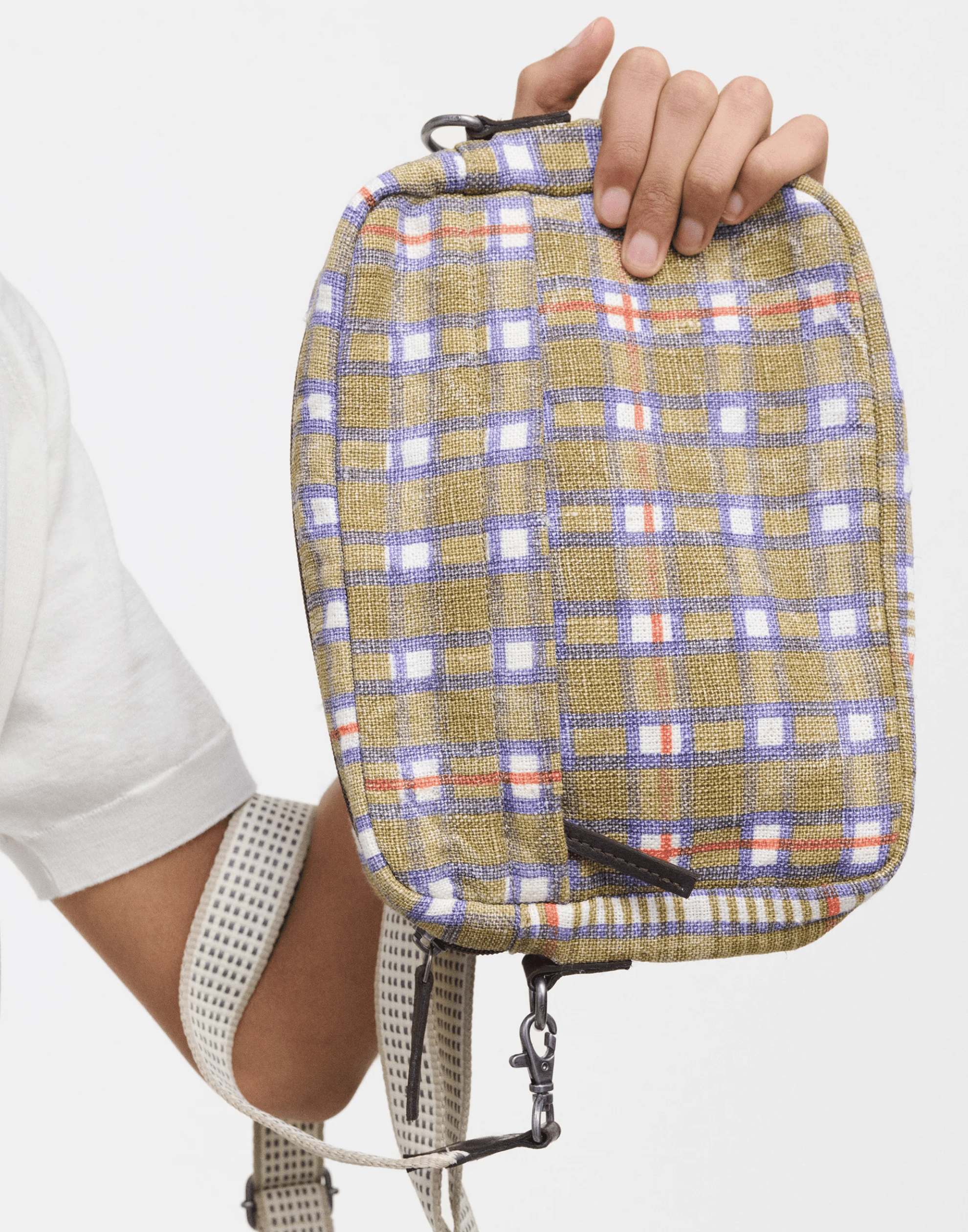 Olive Linen Crossbody Bag