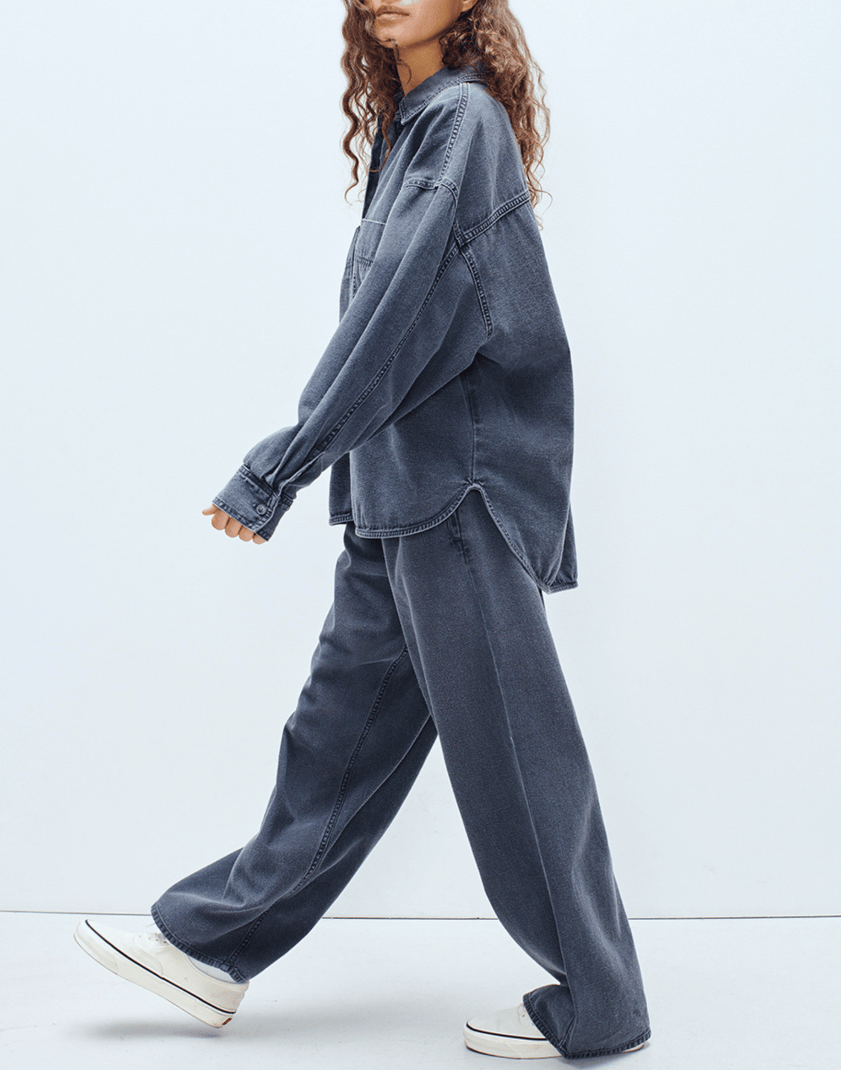 Black Wash Cotton Denim Jazy Pants