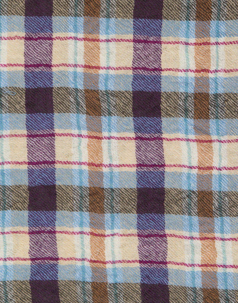 Ocean Wool Check Square Scarf