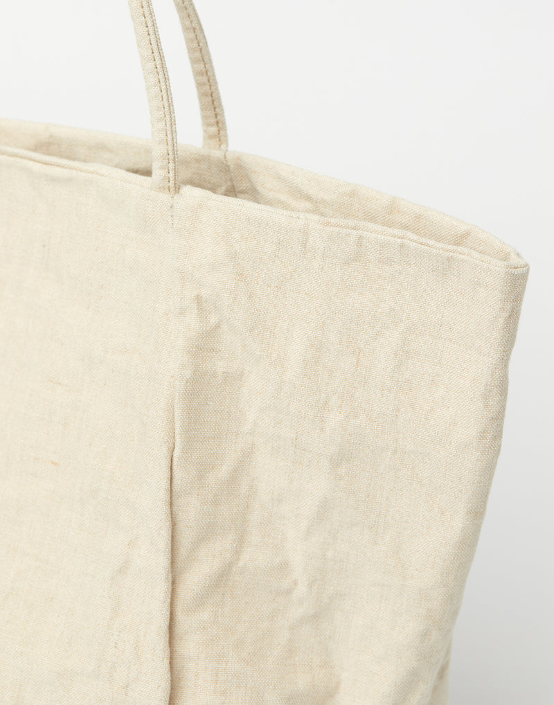 Natural Linen & Metallic Foil Victoria Bag