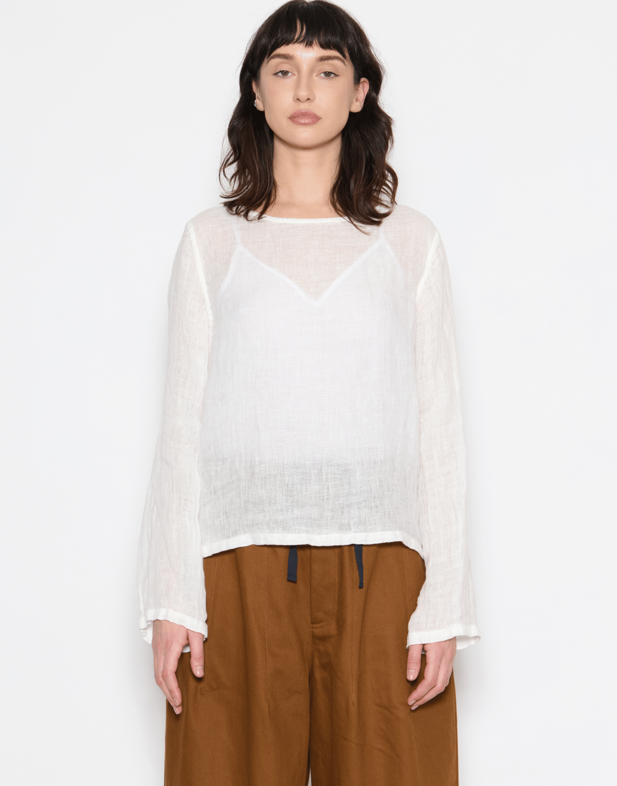 White Linen Gauze Lilly Top