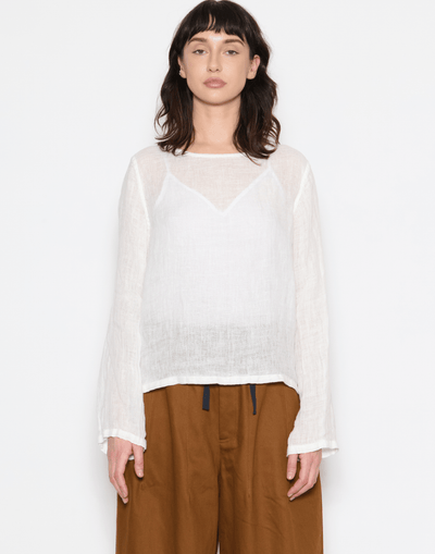 White Linen Gauze Lilly Top