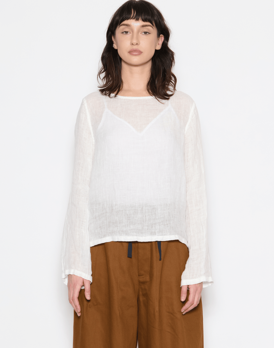 White Linen Gauze Lilly Top