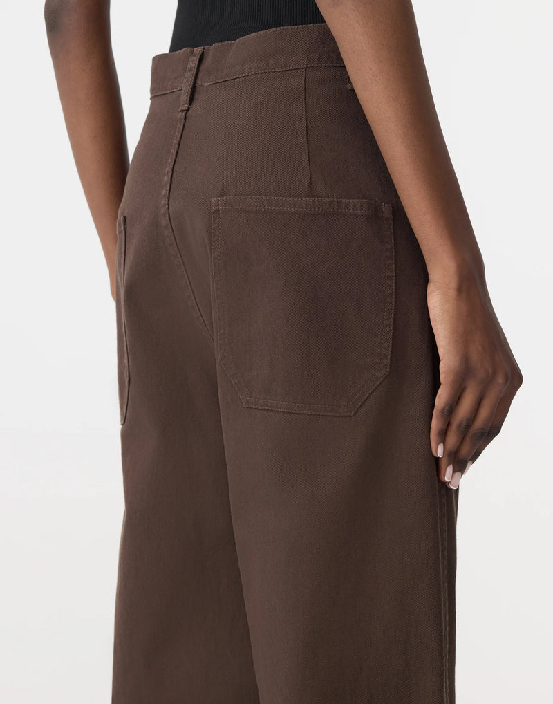 Chocolate Brown Cotton Twill Pant