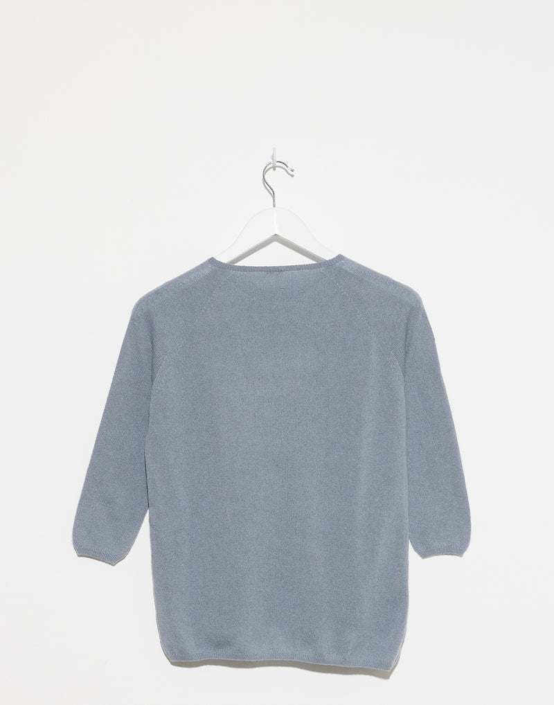 Sky Blue Cashmere ¾ Sleeve Pullover