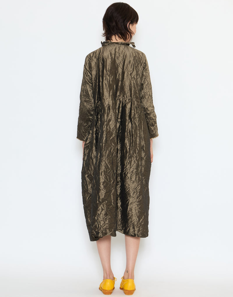 Bronze Silk Operaio Bianco Lavato Dress