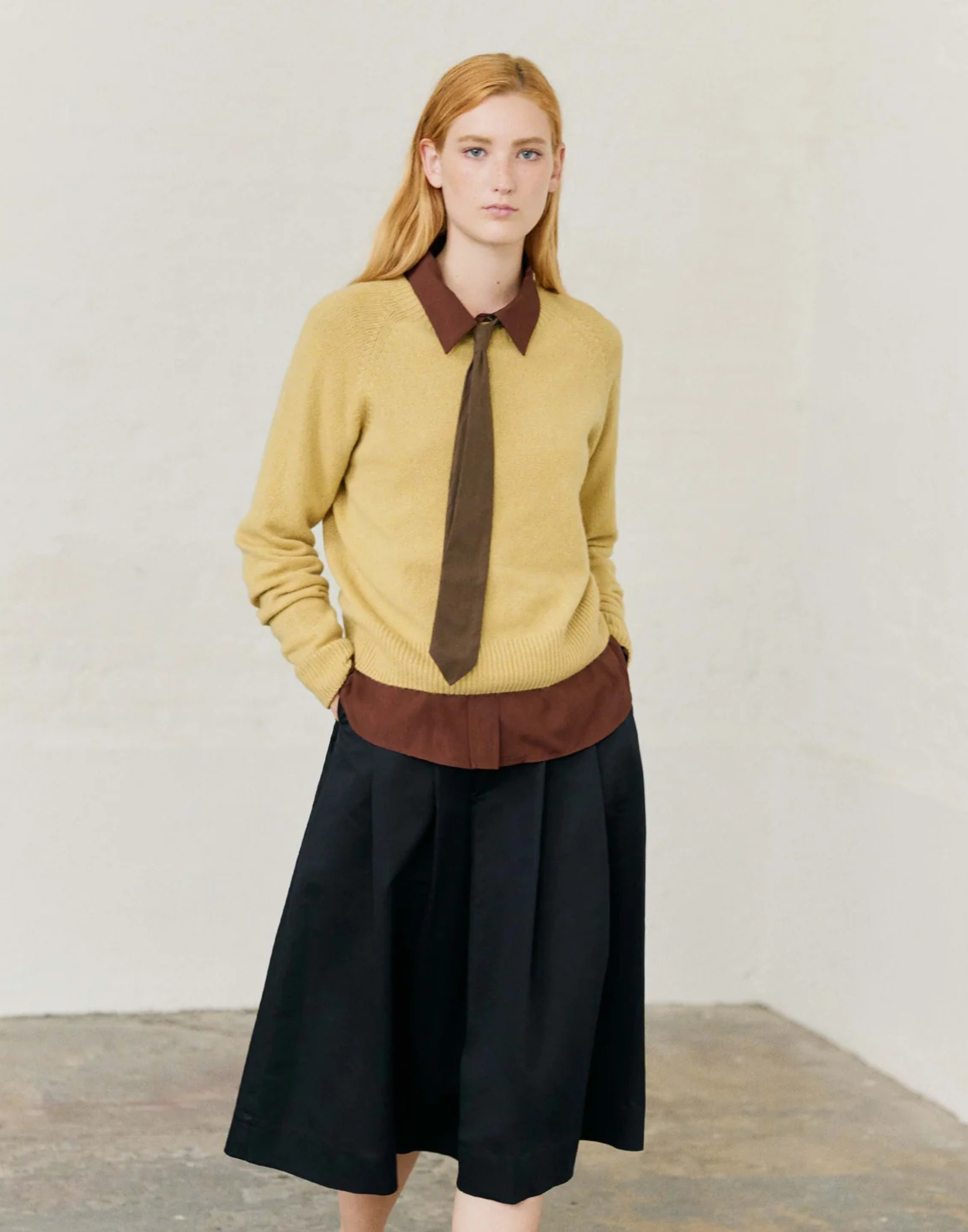 Chamomile Cashmere & Wool Classic Crew Pullover