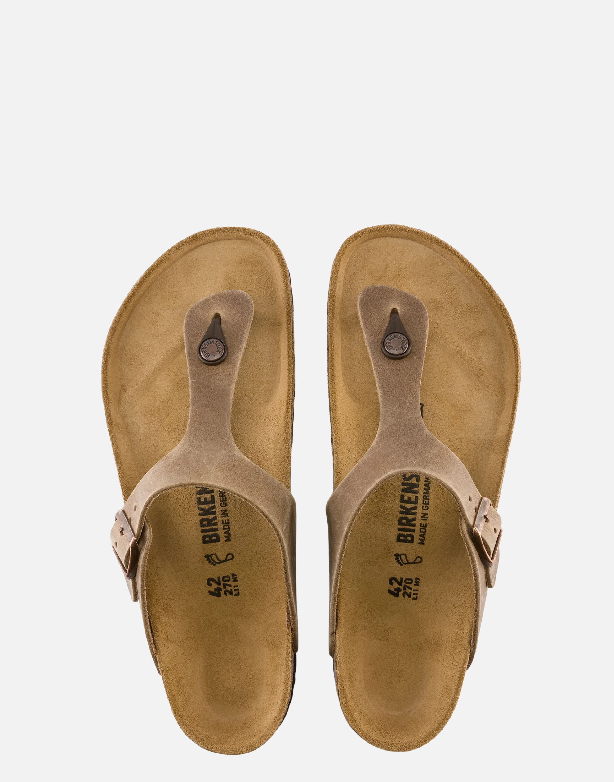 Regular Tobacco Oiled Leather Gizeh Sandals