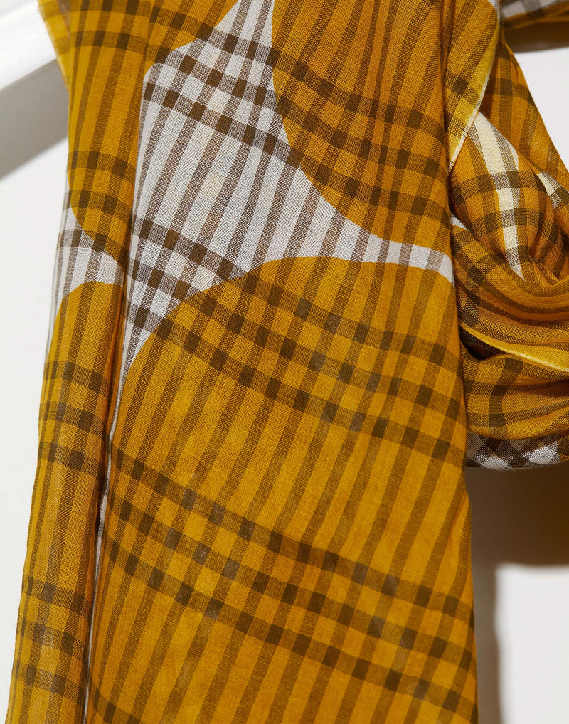 Yellow Cotton Patti Patchwork Scarf