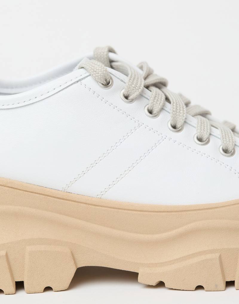 White Leather Feat Sneakers