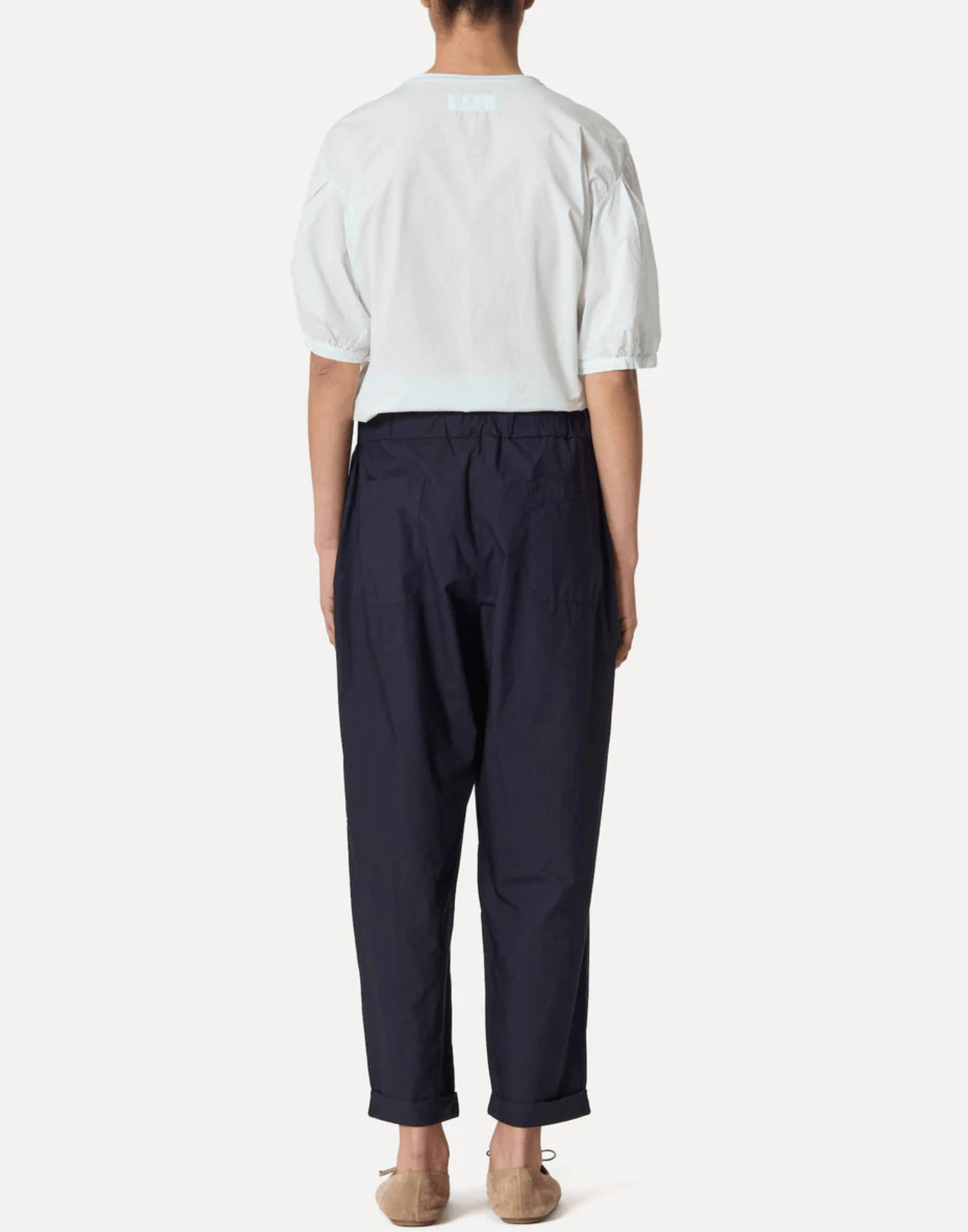 Atlantic Blue Cotton Poplin Vela Trousers