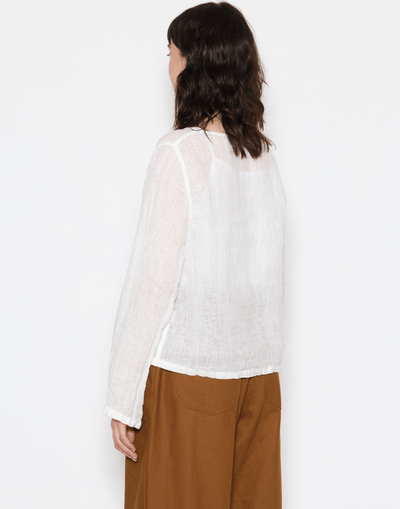 White Linen Gauze Lilly Top