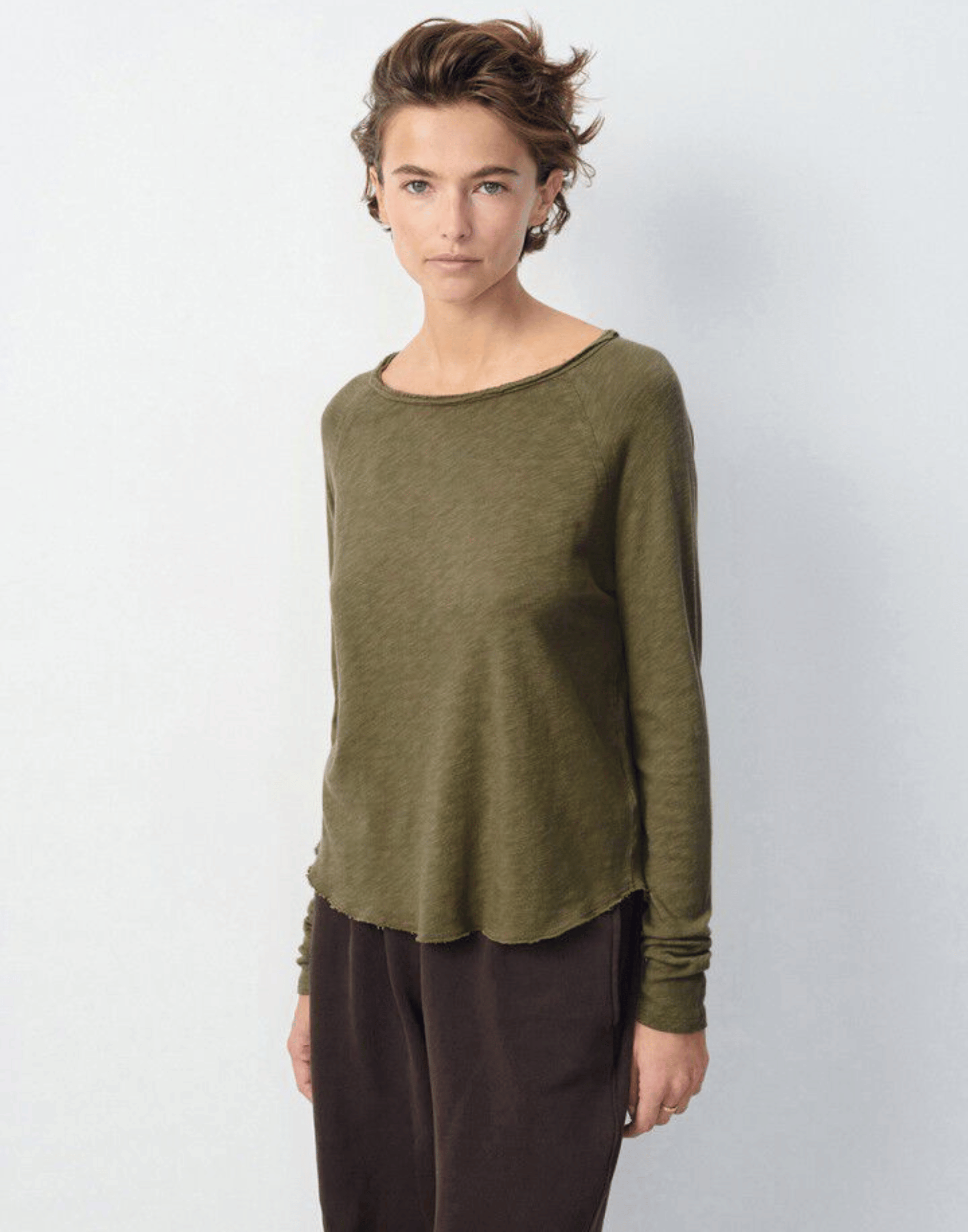 Bush Green Cotton Sonoma Long Sleeve T-Shirt