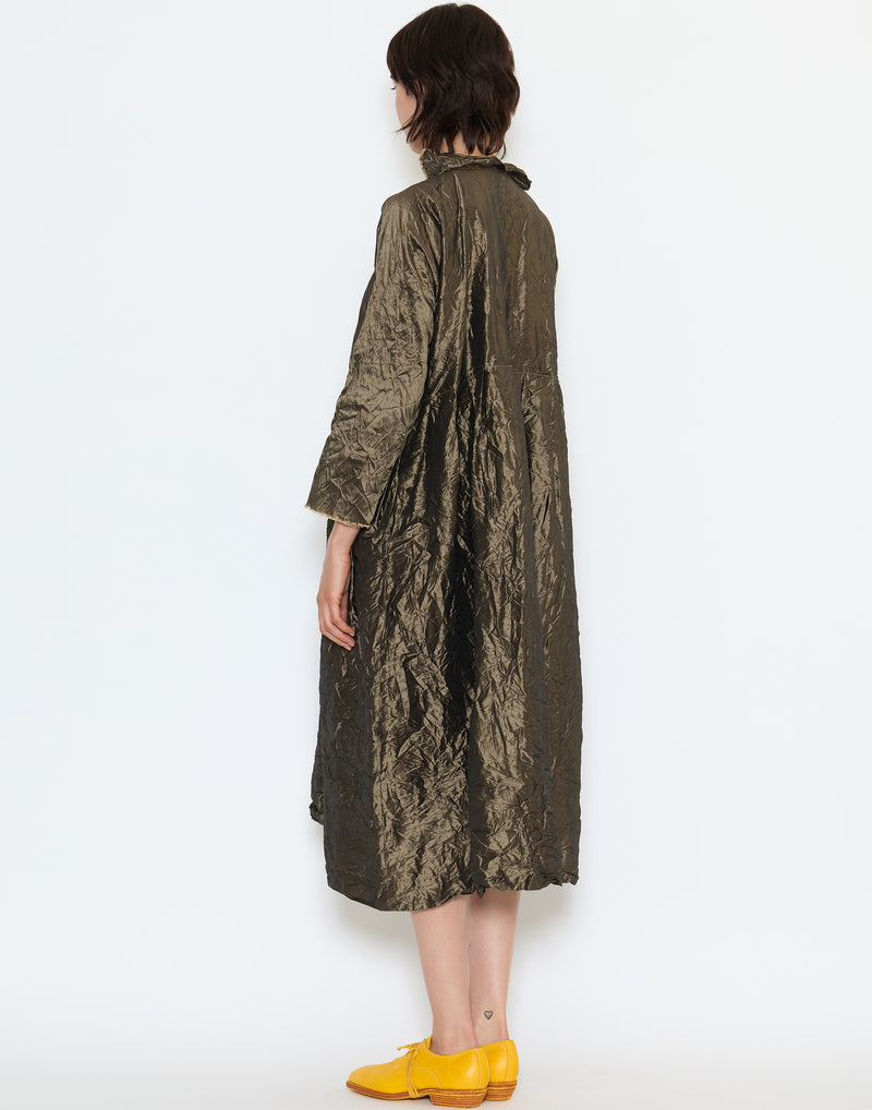 Bronze Silk Operaio Bianco Lavato Dress