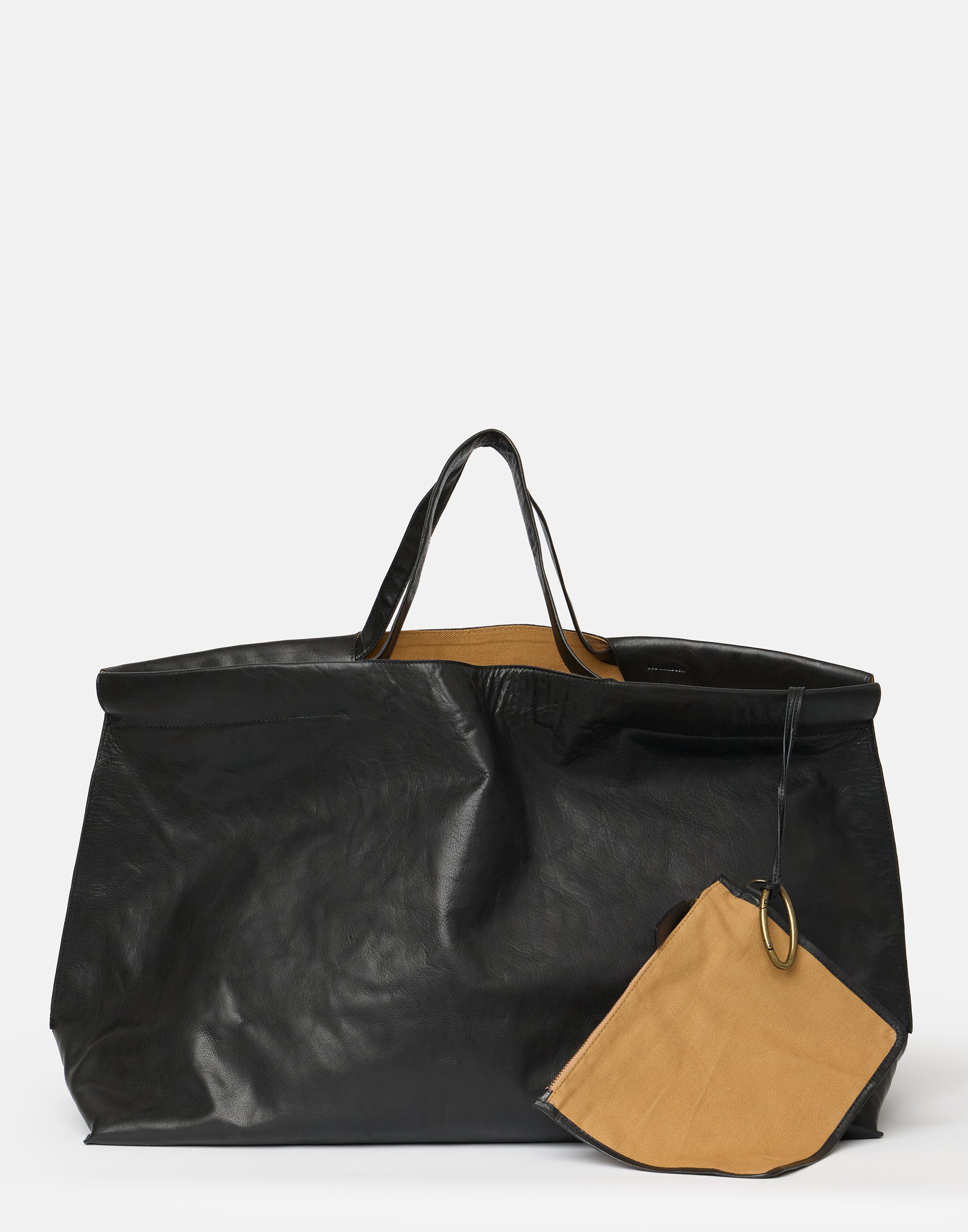 Black Leather Extra Large Shopper Bag
