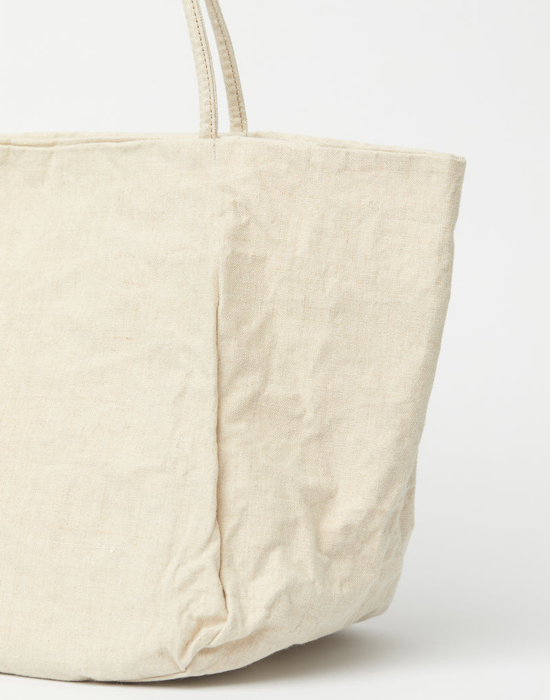 Natural Linen & Metallic Foil Victoria Bag