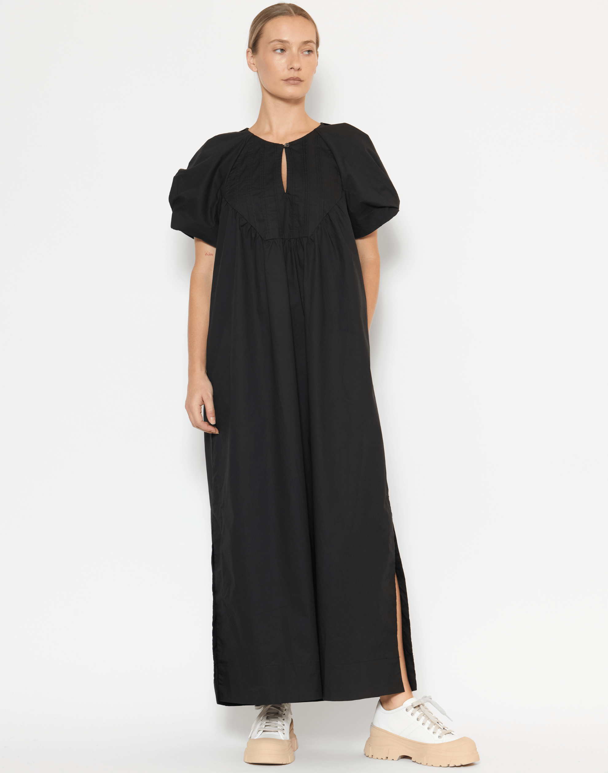 Black Cotton Poplin Raven Dress
