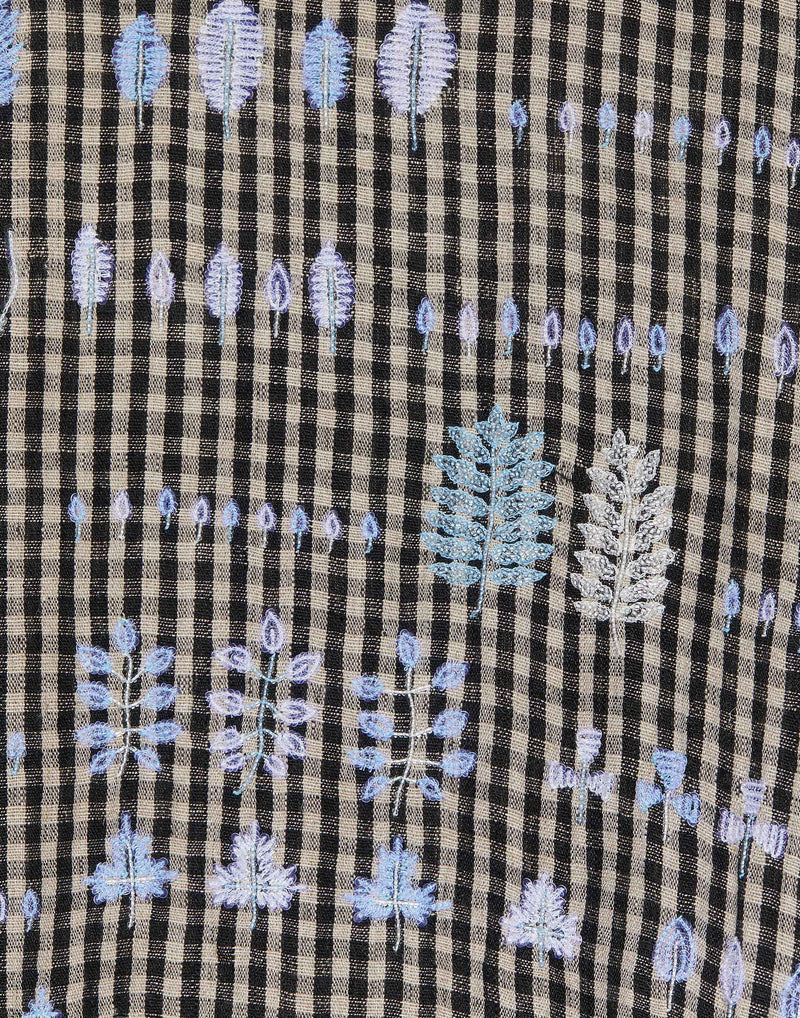 Black Vichy Linen Side Patch Hockney Dress