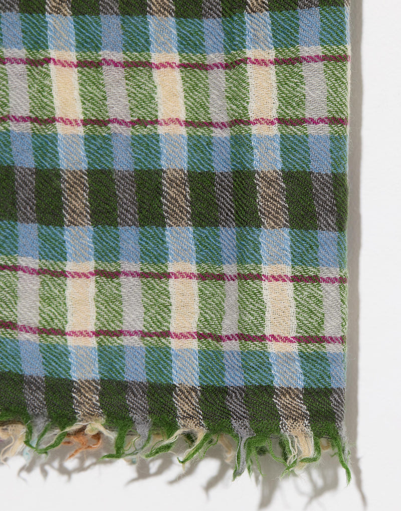 Ocean Wool Check Square Scarf