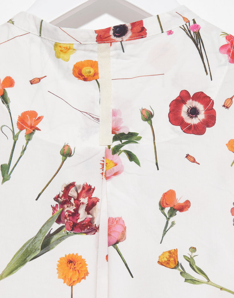 Red Floral Cotton Clementine Shirt