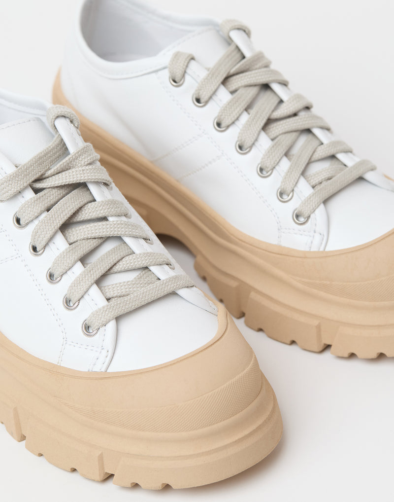White Leather Feat Sneakers