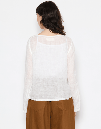 White Linen Gauze Lilly Top