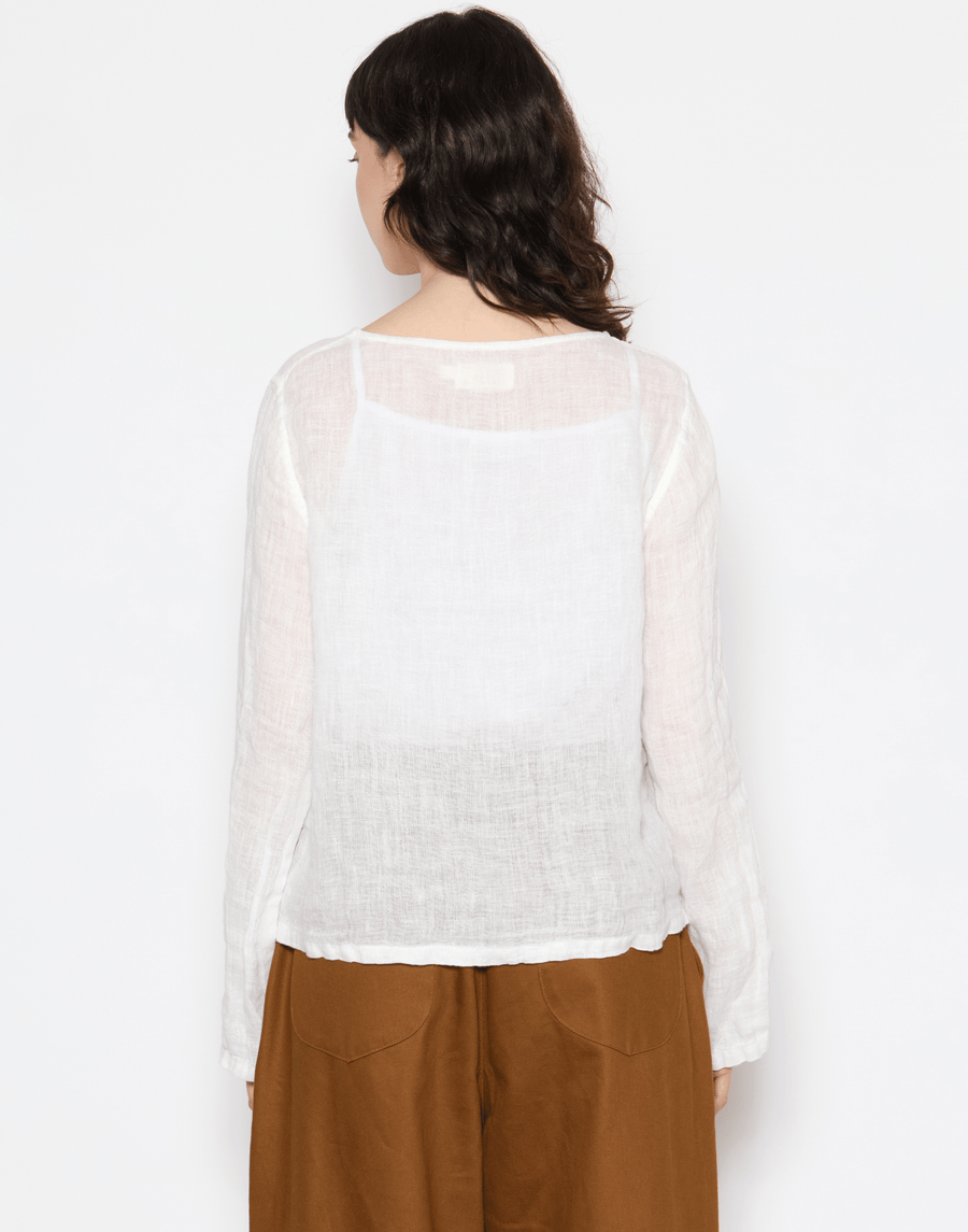 White Linen Gauze Lilly Top