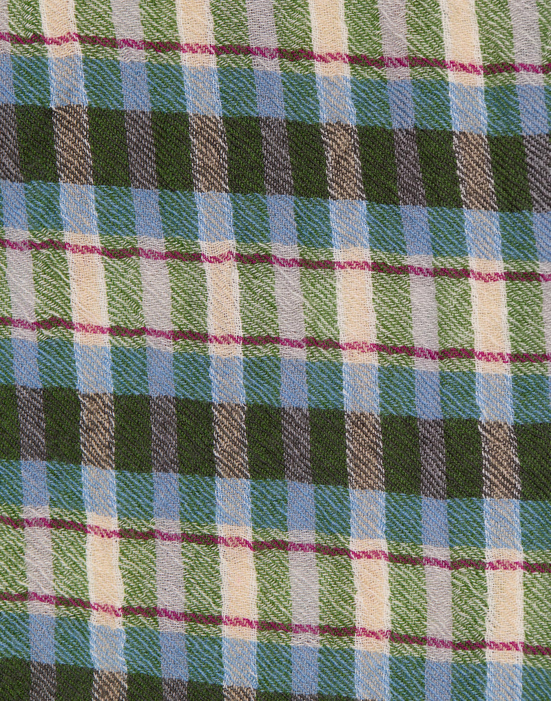Ocean Wool Check Square Scarf