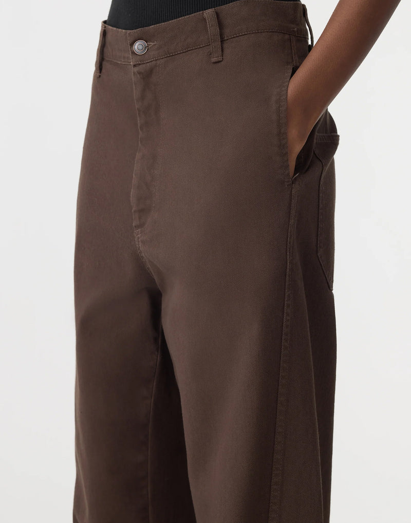 Chocolate Brown Cotton Twill Pant