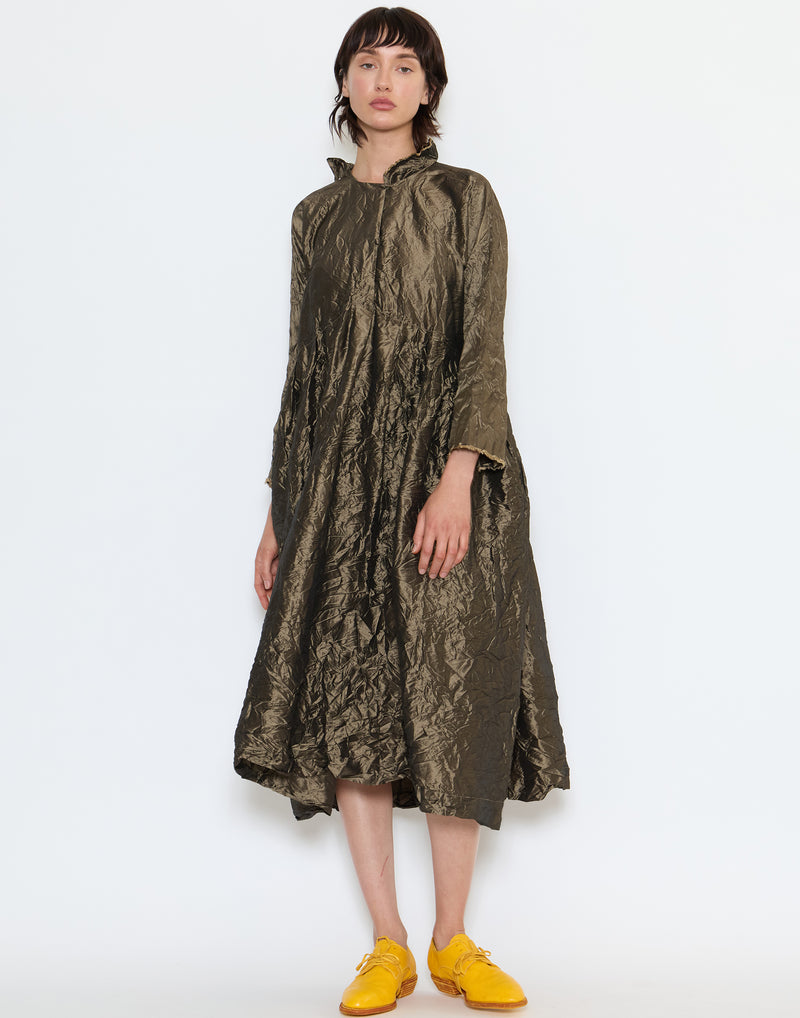 Bronze Silk Operaio Bianco Lavato Dress