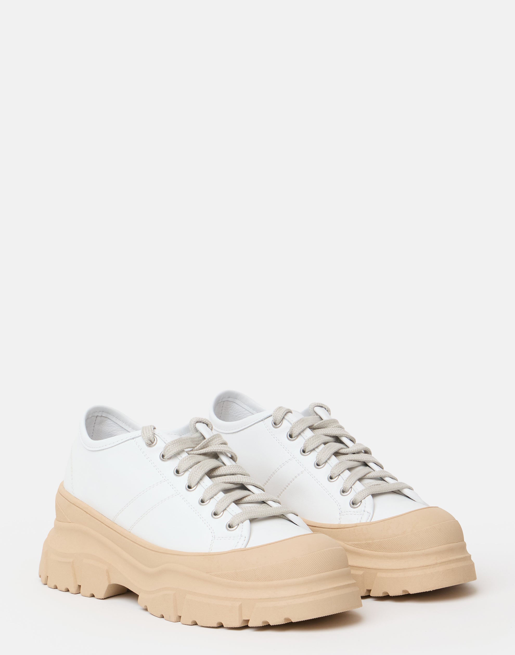 White Leather Feat Sneakers