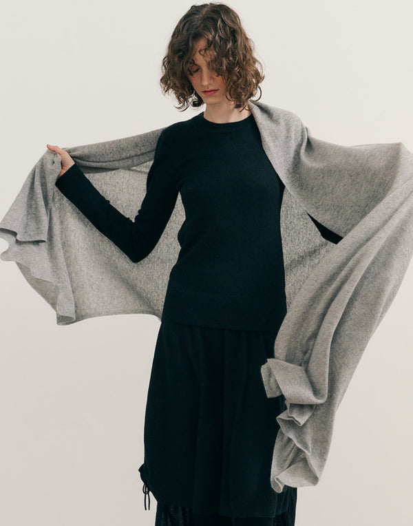 Steel Grey Cashmere Oversized Travel Wrap