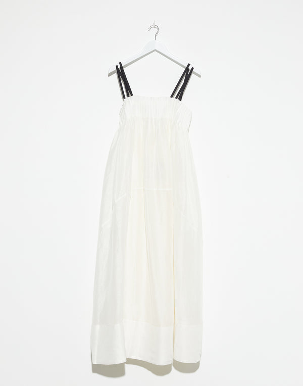 White Linen & Silk Lillian Cami Dress