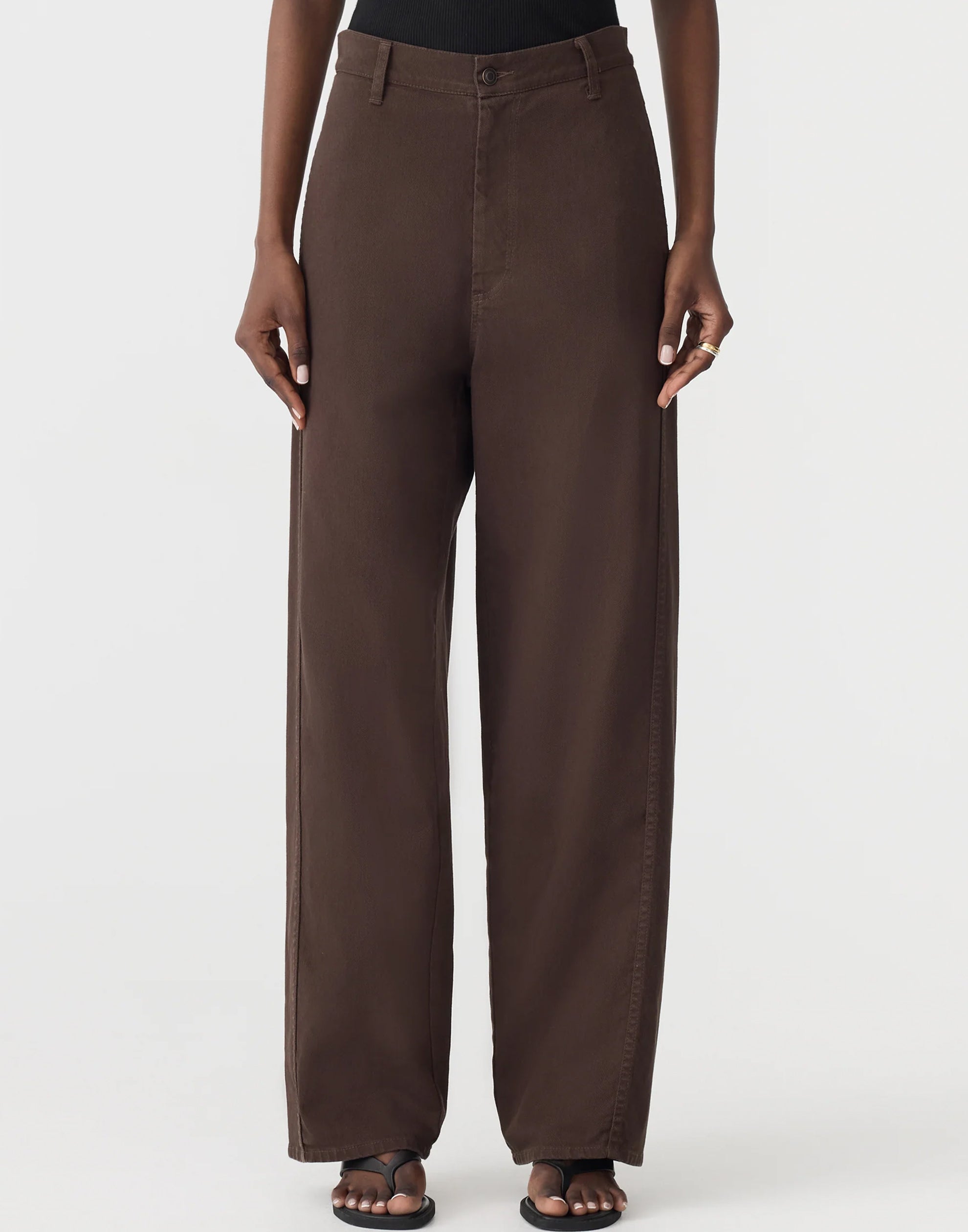 Chocolate Brown Cotton Twill Pant